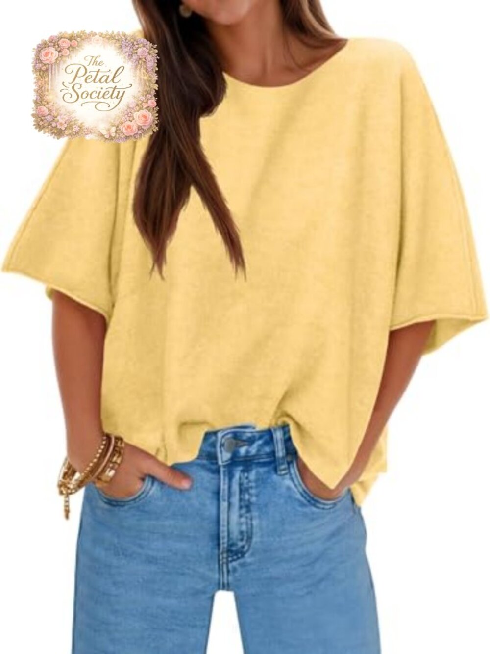 Womens Oversized Short Sleeve Sweater Knit Pullover Boat Neck Casual Top